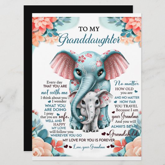 マイグランドドーターエレファント誕生日ギフトアイディア メニュー (正面/裏面)