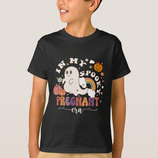 マイグ不気味レディーエラ幽霊ハロウィン妊娠中のモ Tシャツ (正面)