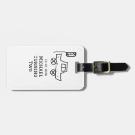 マイケルが二つの誕生日おもちゃ車の信号機を回す ラゲッジタグ