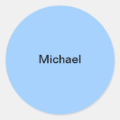 マイケル子供の名前ステッパーソナライズされたクライトブルー ラウンドシール (正面)