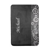 マイケル白黒バスルーム浴槽 バスマット (正面縦)