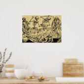 マイケル・ウォルゲムートによる死のダンス1493 ポスター (キッチン)