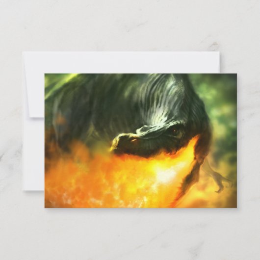 マイケル·マハー作、恐竜または竜の火を吸う 招待状 (正面)