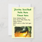 マイケル·マハー作、恐竜または竜の火を吸う 招待状 (裏面)