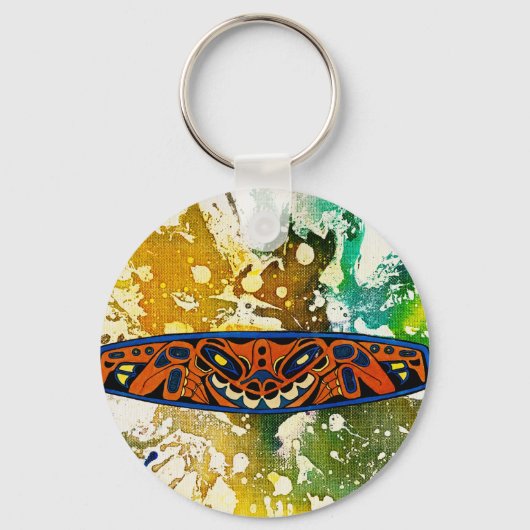 マイケル・モファによるアサバスカントテム キーホルダー (正面)