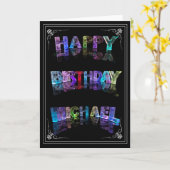 マイケル – ライトのグリーティングカードの名前（写真） カード (黄色い花)