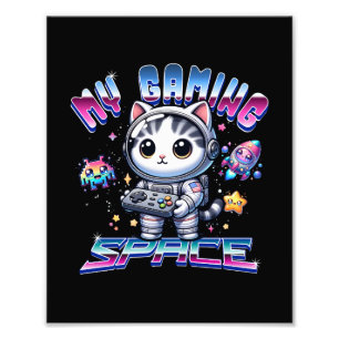 マイゲーム宇宙-かわいい宇宙猫 フォトプリント