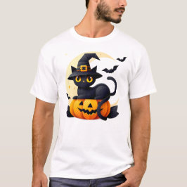マイコカルハロウィーンブラックキャット Tシャツ