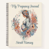 マイコガニエンジェンスジャーナルフローラ水彩女性 ノートブック (正面)