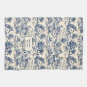 マイコテージコバルトアンドクリームトイレデジュイ キッチンタオル (横)