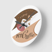 マイコーヒーレトロジャワ ラウンド壁時計 (傾斜)