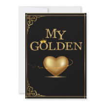 マイゴールデンハートバレンタインズデイカードデザイン