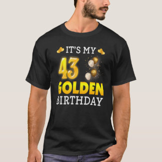 マイゴールデン誕生日43番誕生日ウォム男性へ Tシャツ