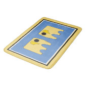 マイサニーゾウonブルー バスマット (アングル)