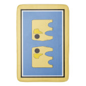 マイサニーゾウonブルー バスマット (正面縦)