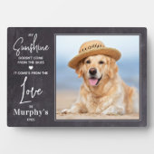 マイサンシャインパーソナライズされたフォトペットドッグ愛人 フォトプラーク (正面)