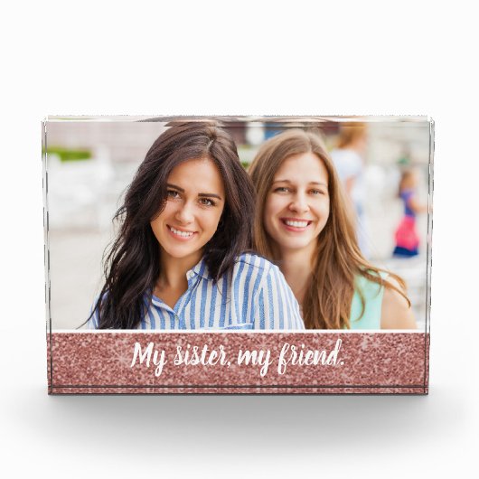 マイシスターマイフレンドエレガントバラ金ゴールドグリッター フォトブロック (正面)