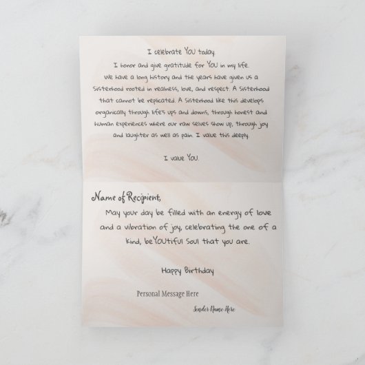 マイシスターマイフレンド誕生日カード カード (内部)