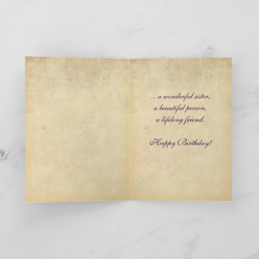 マイシスターヴィンテージ1920s誕生日カード カード (内部)