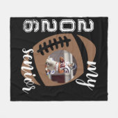 マイシニアプレーカスタムヤー写真年間サッカー フリースブランケット (正面(横))