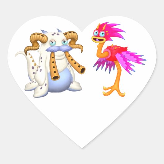 マイシンギングモンスターズキャラクター ハートシール (正面)