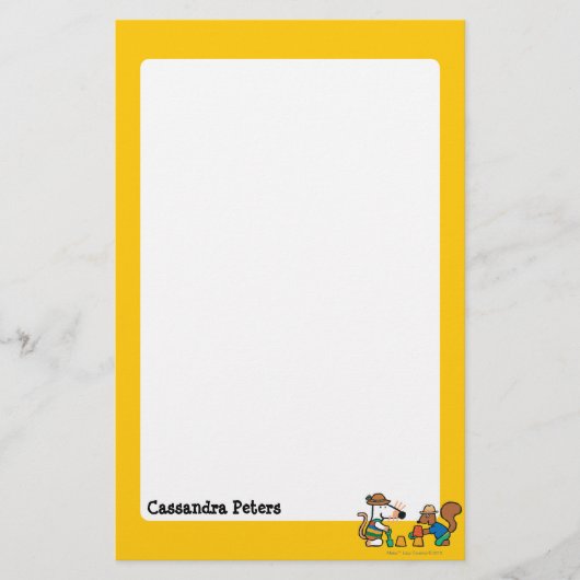 マイシーとシリルが砂の城を築く 便箋 (正面)