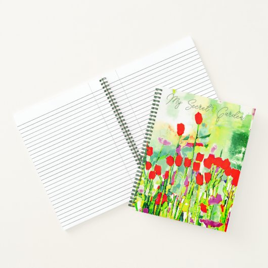 マイシークレットガーデンウォーターカラーワイルドフラワーノート ノートブック (内部)