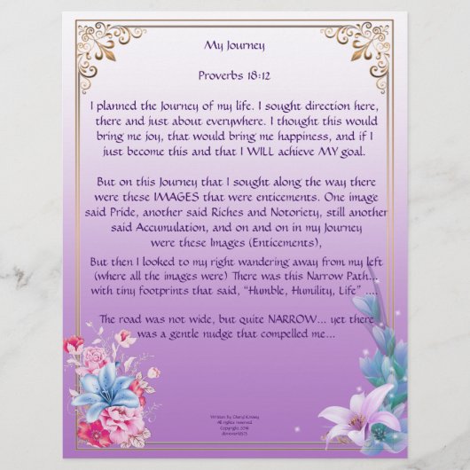 マイジャーニーパーソナライズされた紙 (正面)