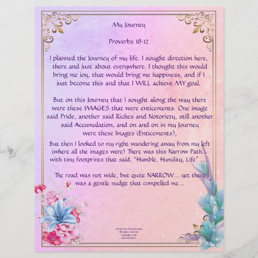 マイジャーニーパーソナライズされた紙 (正面)