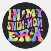 マイスイムママ時代おもしろい泳ぐ人スイミングコーチモス ラウンドシール (正面)