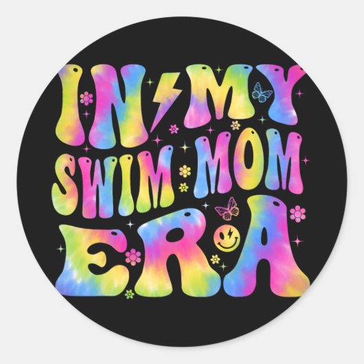 マイスイムママ時代おもしろい泳ぐ人スイミングコーチモス ラウンドシール (正面)