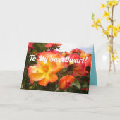 マイスウィートアートバラフローラ花誕生日カード カード (黄色い花)