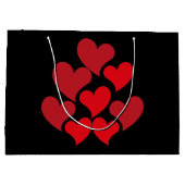 マイスウィートアート赤いハートパターンバレンタインデー ラージペーパーバッグ (裏面)