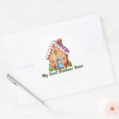 マイスウィートクリスマスジンジャーブレッドハパーソナライズされたウス ラウンドシール (封筒)