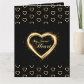 マイスウィートハートブラック金ゴールド折り畳みサンキューカード サンキューカード (正面)