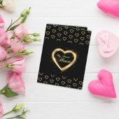 マイスウィートハートブラック金ゴールド折り畳みサンキューカード サンキューカード