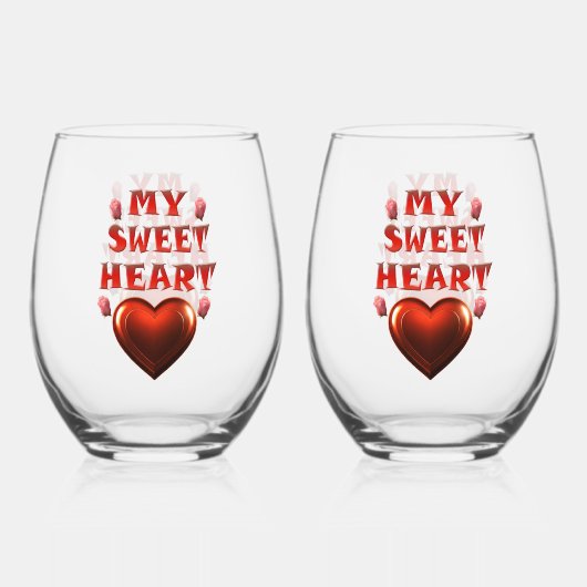 マイスウィートハート ステムなしワイングラス (裏面)
