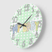マイスウィートベビー子供部屋ウォールクロック ラージ壁時計 (傾斜)