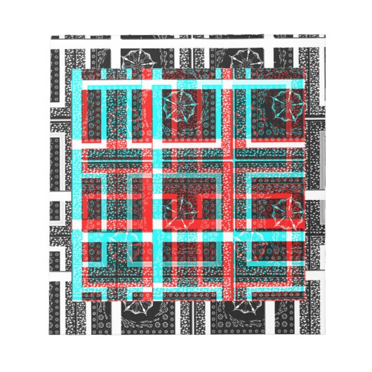 マイスクエア迷路デザイン ノートパッド (正面)