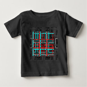 マイスクエア迷路デザイン ベビーTシャツ