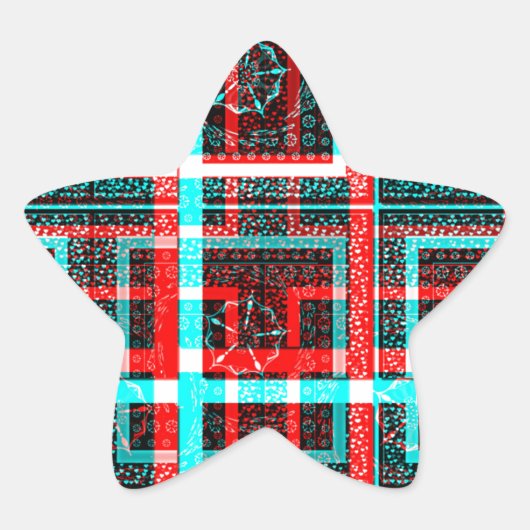 マイスクエア迷路デザイン 星シール (正面)