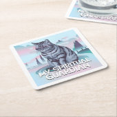 マイスピリチュアルガーディアンキャット スクエアペーパーコースター (アングル)