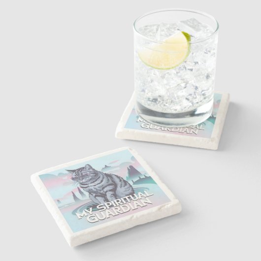 マイスピリチュアルガーディアンキャット ストーンコースター (横)