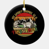 マイスピリットアニマルはゴミのパンダルーンヴィンテージA セラミックオーナメント (裏面)