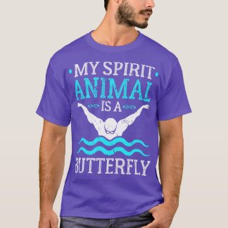 マイスピリットアニマルバタフライ泳ぐ人 Tシャツ