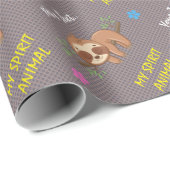 マイスピリットアニマル |かわいい眠れるナマケモノ ラッピングペーパー (ロールコーナー)