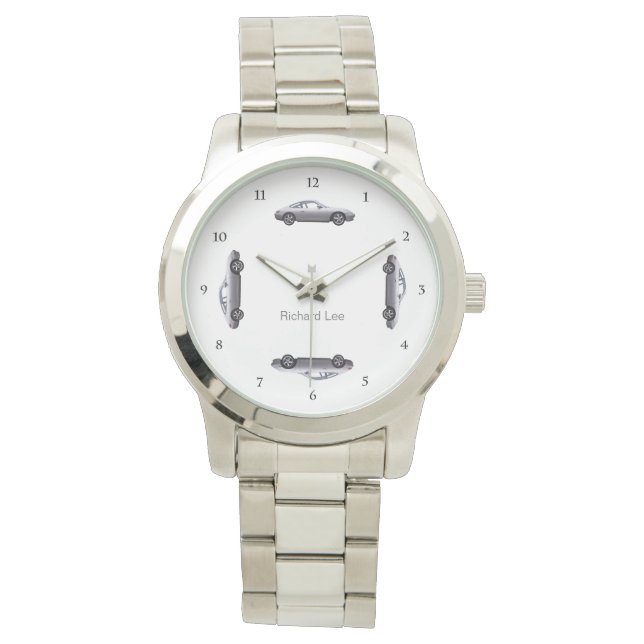 マイスポーツカーの名前をカスタマイズ 腕時計 (正面)