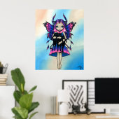 マイスリーズ猫ちゃん妖精ブラックキャットアートプリント ポスター (ホームオフィス)