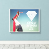 マイスーパーヒーローパパ父の日キャンバスフォトプリント キャンバスプリント (インサイチュ (ウッドフロア))