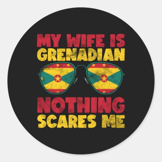 マイズグレナディアングレナダ伝統ルーツ国旗 ラウンドシール (正面)